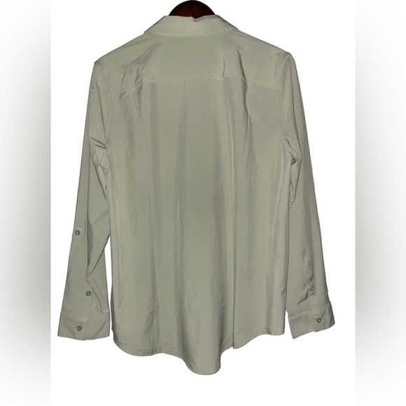 Eddie Bauer Shirt Classic Button Roll Tab‎ Cuff Outdoor Trails Hiking Women L - Picture 2 of 9